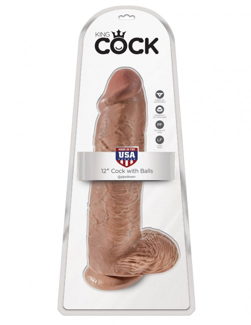 Кофейный фаллоимитатор-гигант 12" Cock with Balls - 30,5 см., Pipedream Кофейный фаллоимитатор-гигант 12" Cock with Balls - 30,5 см., Pipedream