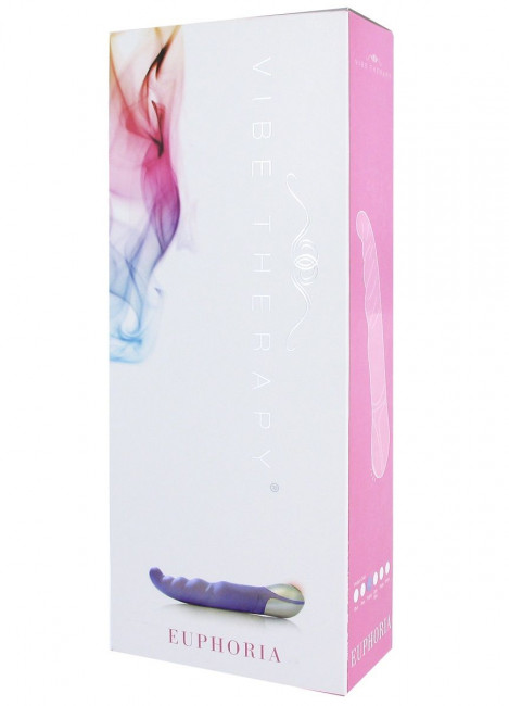 Фиолетовый вибратор Euphoria с чуть загнутым рельефным кончиком - 23 см., Vibe Therapy