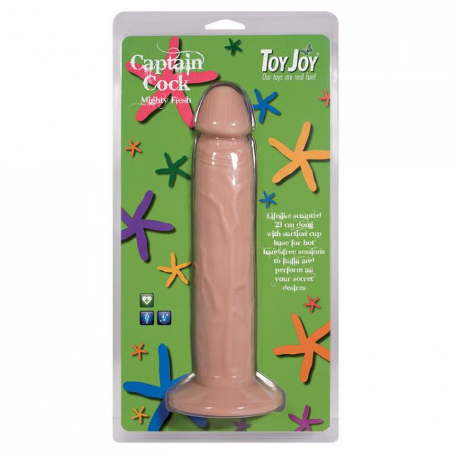 Телесный фаллоимитатор на присоске Captain cock - 21,5 см., Toy Joy