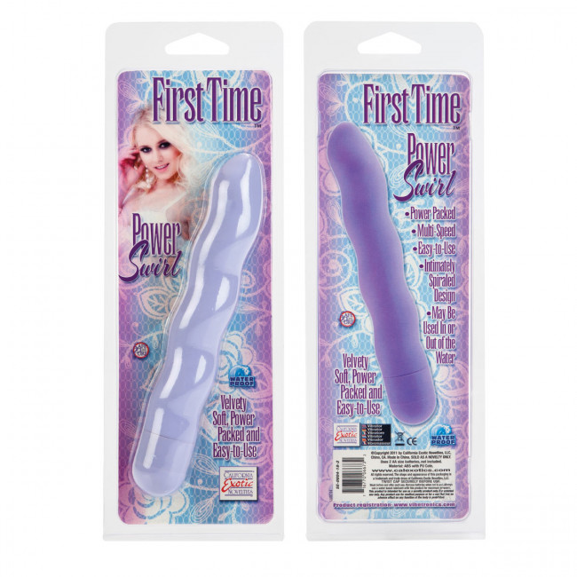 Сиреневый вибратор First Time Power Swirls Purple - 18,5 см., California Exotic Novelties