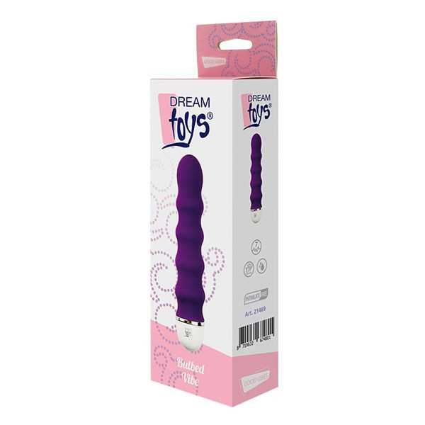 Фиолетовый вибромассажер BULBED VIBE - 16 см., Dream Toys Фиолетовый вибромассажер BULBED VIBE - 16 см., Dream Toys