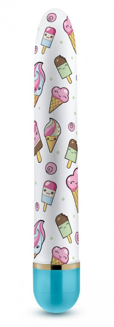 Яркий вибромассажёр с принтом Sweet Cream - 17,8 см. Яркий вибромассажёр с принтом Sweet Cream - 17,8 см.