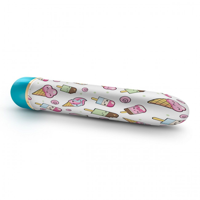 Яркий вибромассажёр с принтом Sweet Cream - 17,8 см. Яркий вибромассажёр с принтом Sweet Cream - 17,8 см.