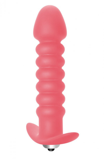 Розовая анальная пробка с вибрацией Twisted Anal Plug - 13 см., Lola toys Розовая анальная пробка с вибрацией Twisted Anal Plug - 13 см., Lola toys