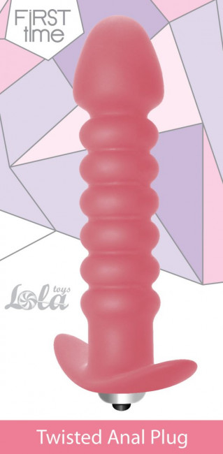 Розовая анальная пробка с вибрацией Twisted Anal Plug - 13 см., Lola toys Розовая анальная пробка с вибрацией Twisted Anal Plug - 13 см., Lola toys