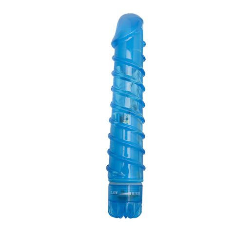 Ребристый вибратор Climax Gems Sapphire Swirl - 16 см., Topco Sales