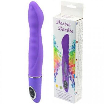 Фиолетовый вибромассажер с увеличенной головкой Desire Barbie - 22 см., Baile