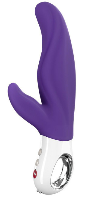 Фиолетовый вибратор с клиторальным отростком Lady Bi - 22,1 см., Fun Factory Фиолетовый вибратор с клиторальным отростком Lady Bi - 22,1 см., Fun Factory