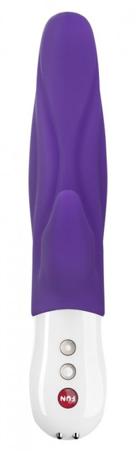 Фиолетовый вибратор с клиторальным отростком Lady Bi - 22,1 см., Fun Factory Фиолетовый вибратор с клиторальным отростком Lady Bi - 22,1 см., Fun Factory