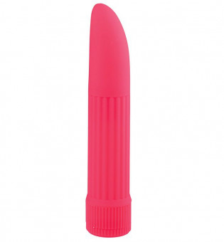 Классический розовый вибратор со скошенным кончиком BASICX MULTISPEED VIBRATOR - 13 см., Dream Toys