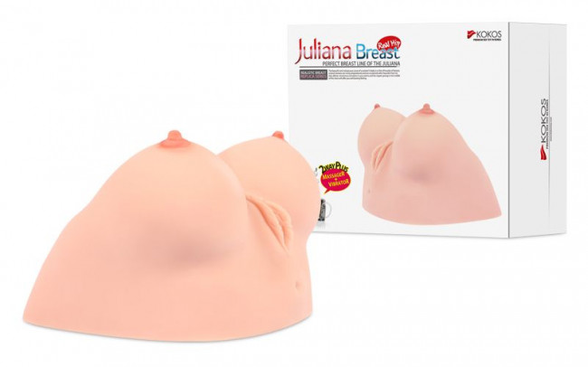 Полуторс Juliana Breast в виде груди с вибровагиной, KOKOS
