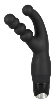 Чёрный анально-вагинальный вибратор Double Vibrator - 21 см., Orion