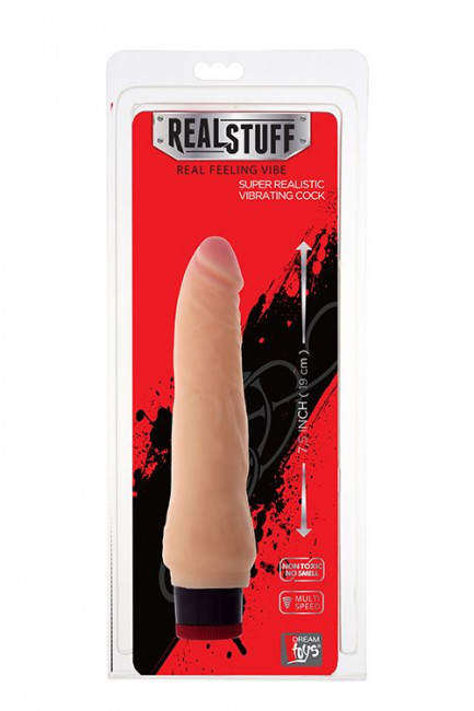 Телесный вибратор-реалистик REALSTUFF 7.5INCH VIBRATOR - 19 см., Dream Toys