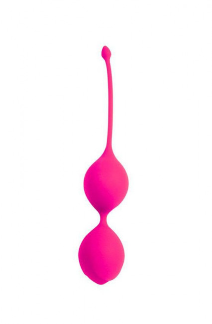 Розовые двойные вагинальные шарики с хвостиком Cosmo, Bior toys