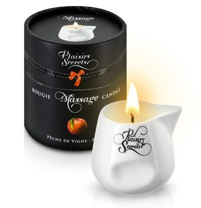 Массажная свеча с ароматом персика Bougie Massage Gourmande P?che - 80 мл., Plaisir Secret Массажная свеча с ароматом персика Bougie Massage Gourmande P?che - 80 мл., Plaisir Secret