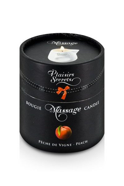 Массажная свеча с ароматом персика Bougie Massage Gourmande P?che - 80 мл., Plaisir Secret Массажная свеча с ароматом персика Bougie Massage Gourmande P?che - 80 мл., Plaisir Secret
