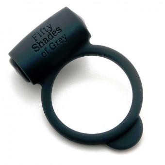 Темно-серое эрекционное кольцо Vibrating Love Ring с вибрацией, Fifty Shades of Grey