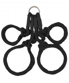 Чёрные фиксаторы для рук и ног Japanese Silk Rope Hogtie, Pipedream