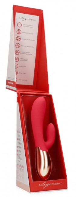 Красный вибратор Exquisite с подогревом - 20,5 см., Shots Media BV