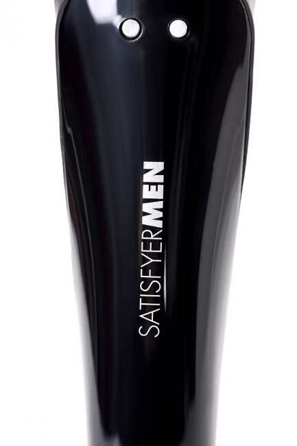 Чёрный нереалистичный мастурбатор с вибрацией Satisfyer Men Wand, Satisfyer