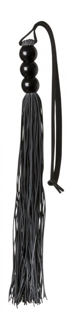 Чёрная резиновая мини-плеть Rubber Whip - 43 см., Blush Novelties Чёрная резиновая мини-плеть Rubber Whip - 43 см., Blush Novelties