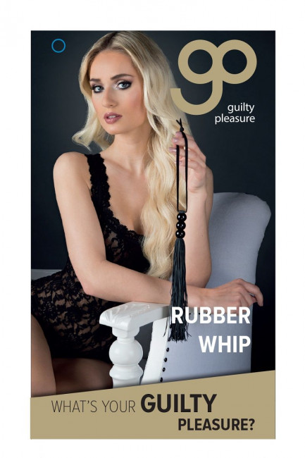 Чёрная резиновая мини-плеть Rubber Whip - 43 см., Blush Novelties Чёрная резиновая мини-плеть Rubber Whip - 43 см., Blush Novelties