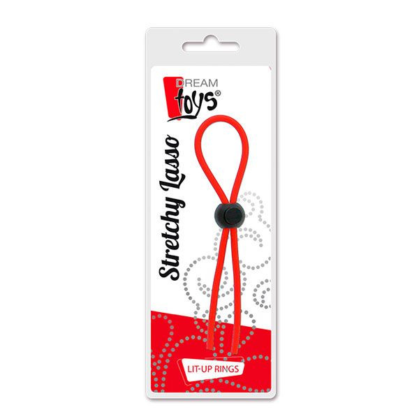Красное эрекционное лассо с одной бусиной-утяжкой STRETCHY THIN LASSO, Dream Toys