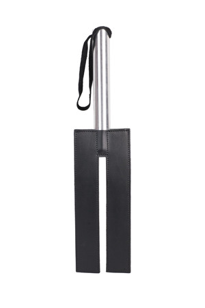 Черная кожаная шлёпалка-камертон Leather Slit Paddle - 36 см., Sitabella Черная кожаная шлёпалка-камертон Leather Slit Paddle - 36 см., Sitabella