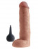 Кофейный фаллоимитатор King Cock 10" Squirting Cock с эффектом эякуляции - 25,4 см.