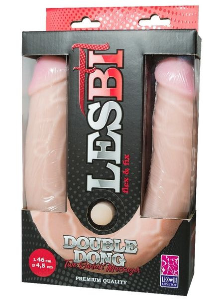 Двусторонний фаллоимитатор FLEX&FIX - 46 см., LOVETOY (А-Полимер)