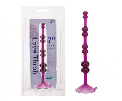 Фиолетовая анальная цепочка на присоске LOVE THROB PURPLE - 17,8 см. , NMC