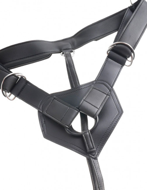 Коричневый страпон на трусиках Strap-on Harness Cock - 20,3 см., Pipedream