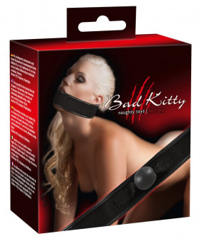 Чёрный кляп-шар Bad Kitty на широком ремне, Orion