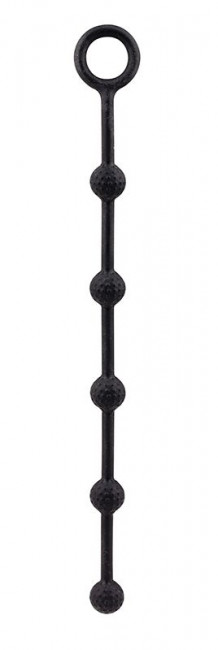 Чёрная анальная цепочка DELIGHT THROB ANAL SPIKED BEADS - 25 см., NMC