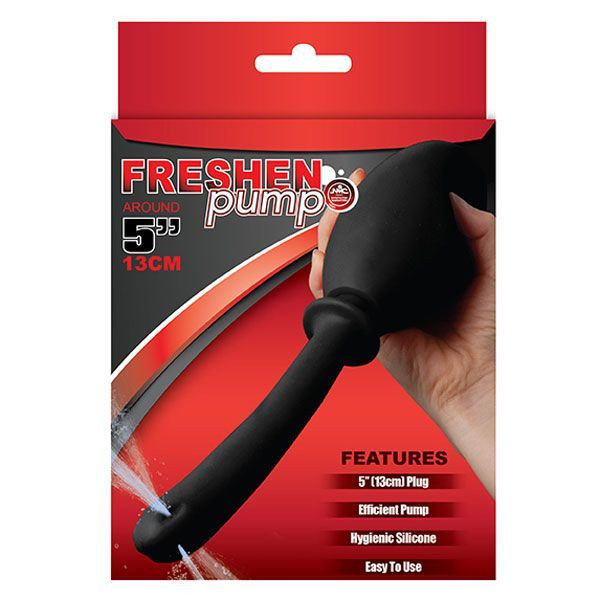 Черный удлиненный анальный душ FRESHEN PUMP, NMC