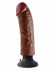 Коричневый вибратор со съемной присоской 8" Vibrating Cock -  21,6 см., Pipedream