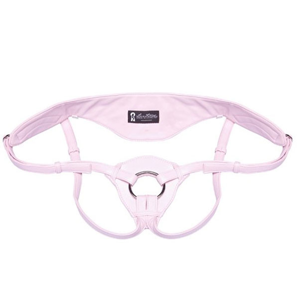 Розовые трусики для страпона из патентованной кожи, Lux Fetish