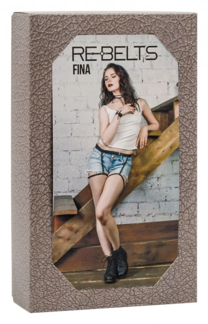 Чёрные кожаные гартеры Fina Black, Rebelts