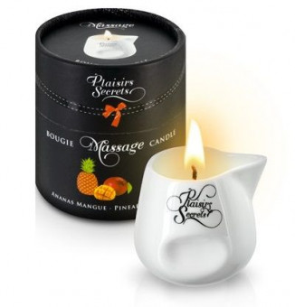 Массажная свеча с ароматом манго и ананаса Bougie de Massage Ananas Mangue - 80 мл., Plaisir Secret