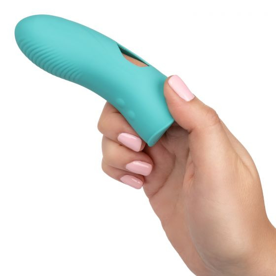 Бирюзовая вибронасадка на палец Marvelous Tickler - 10,25 см. Бирюзовая вибронасадка на палец Marvelous Tickler - 10,25 см.