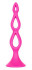 Розовая анальная елочка Silicone Triple Probe - 14,5 см., California Exotic Novelties