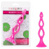 Розовая анальная елочка Silicone Triple Probe - 14,5 см., California Exotic Novelties