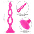 Розовая анальная елочка Silicone Triple Probe - 14,5 см., California Exotic Novelties