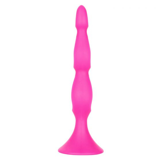 Розовая анальная елочка Silicone Triple Probe - 14,5 см., California Exotic Novelties