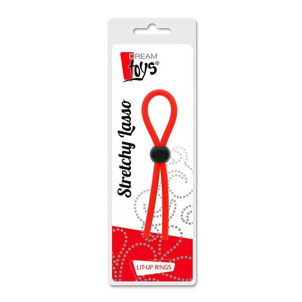 Красное эрекционное лассо с одной бусинкой-утяжкой STRETCHY THICK LASSO, Dream Toys