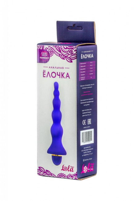 Фиолетовая анальная ёлочка с вибрацией - 20 см., Lola toys Фиолетовая анальная ёлочка с вибрацией - 20 см., Lola toys