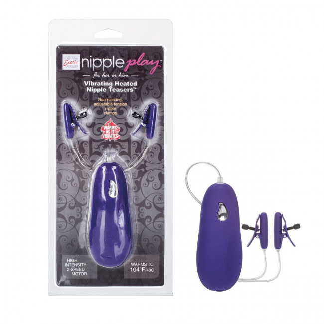 Фиолетовые зажимы на соски с нагревательным эффектом с вибрацией Heated Nipple Teasers, California Exotic Novelties Фиолетовые зажимы на соски с нагревательным эффектом с вибрацией Heated Nipple Teasers, California Exotic Novelties