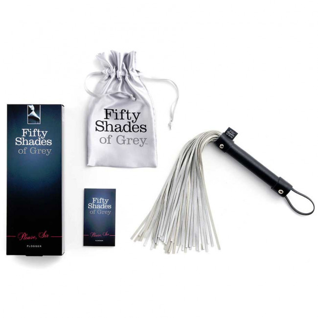Серебристая многохвостая плетка Satin Flogger - 37,5 см., Fifty Shades of Grey Серебристая многохвостая плетка Satin Flogger - 37,5 см., Fifty Shades of Grey