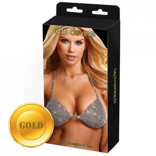 Бюстгальтер из золотистых кристаллов All Rhinestone Bra, Ann Devine