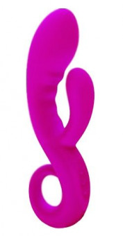 Розовый вибратор Cupid с клиторальным отростком - 17,8 см., Odeco